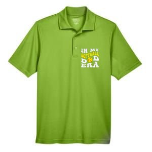 In My Softball Dad Era Funny Proud Softball Dad Groovy Great Gift Men's Origin Performance Pique Polo