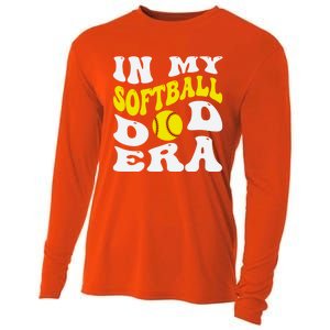 In My Softball Dad Era Funny Proud Softball Dad Groovy Great Gift Cooling Performance Long Sleeve Crew