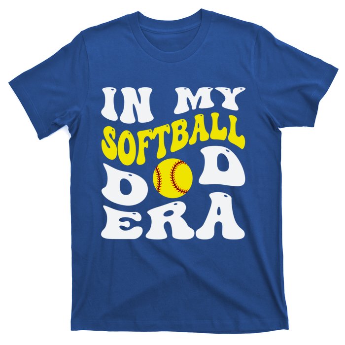 In My Softball Dad Era Funny Proud Softball Dad Groovy Great Gift T-Shirt