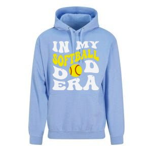 In My Softball Dad Era Funny Proud Softball Dad Groovy Great Gift Unisex Surf Hoodie