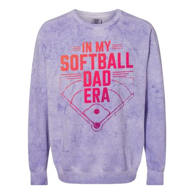 In My Softball Dad Era Softball Team Dad Softball Dads Gift Colorblast Crewneck Sweatshirt