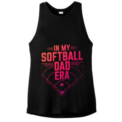 In My Softball Dad Era Softball Team Dad Softball Dads Gift Ladies PosiCharge Tri-Blend Wicking Tank