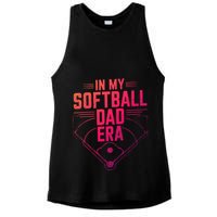 In My Softball Dad Era Softball Team Dad Softball Dads Gift Ladies PosiCharge Tri-Blend Wicking Tank