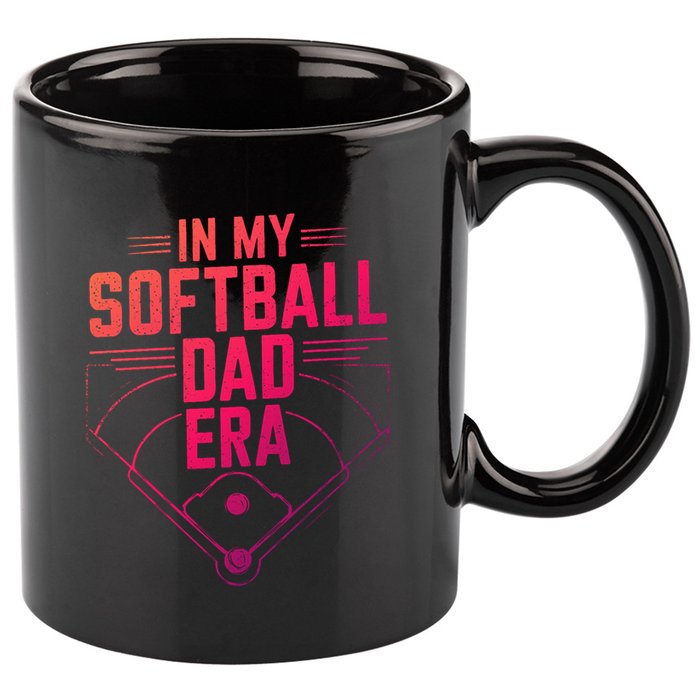 In My Softball Dad Era Softball Team Dad Softball Dads Gift 11oz C Handle Ceramic Mug