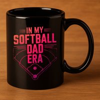 In My Softball Dad Era Softball Team Dad Softball Dads Gift 11oz C Handle Ceramic Mug