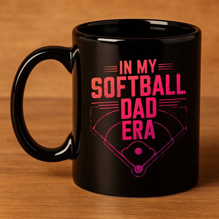 In My Softball Dad Era Softball Team Dad Softball Dads Gift 11oz C Handle Ceramic Mug