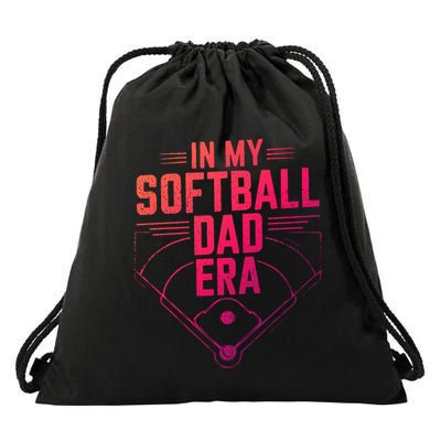 In My Softball Dad Era Softball Team Dad Softball Dads Gift Drawstring Bag