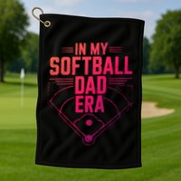 In My Softball Dad Era Softball Team Dad Softball Dads Gift Golf Towel