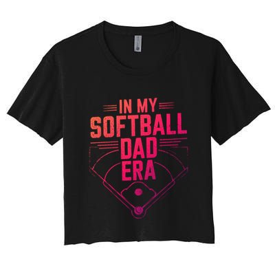 In My Softball Dad Era Softball Team Dad Softball Dads Gift Crop Top