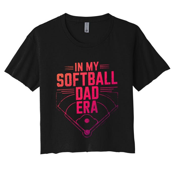 In My Softball Dad Era Softball Team Dad Softball Dads Gift Crop Top