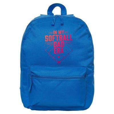 In My Softball Dad Era Softball Team Dad Softball Dads Gift 16 in Basic Backpack