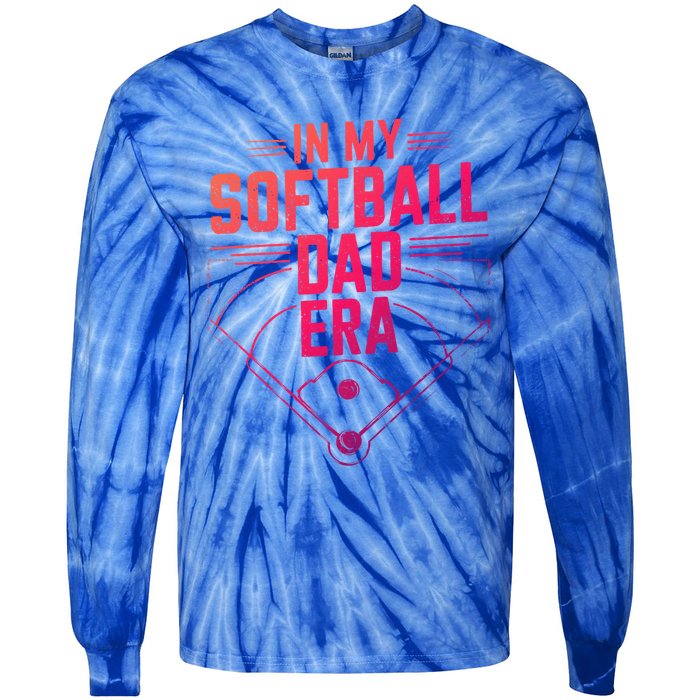 In My Softball Dad Era Softball Team Dad Softball Dads Gift Tie-Dye Long Sleeve Shirt