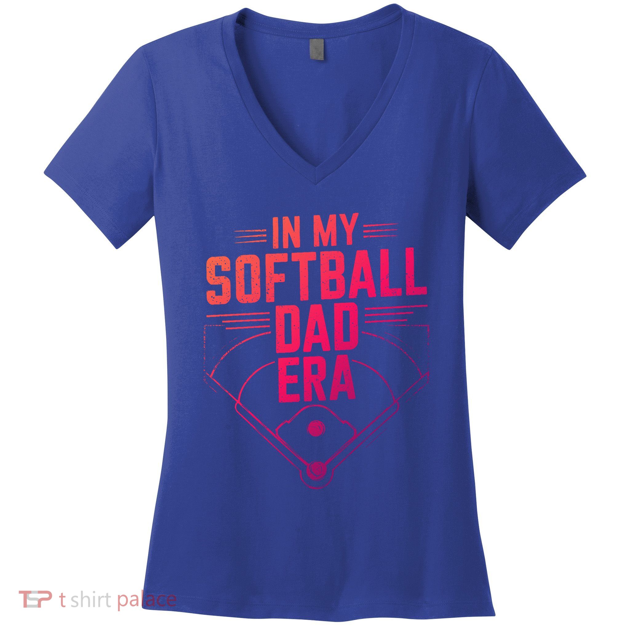 In My Softball Dad Era Softball Team Dad Softball Dads Gift Women's V-Neck T-Shirt