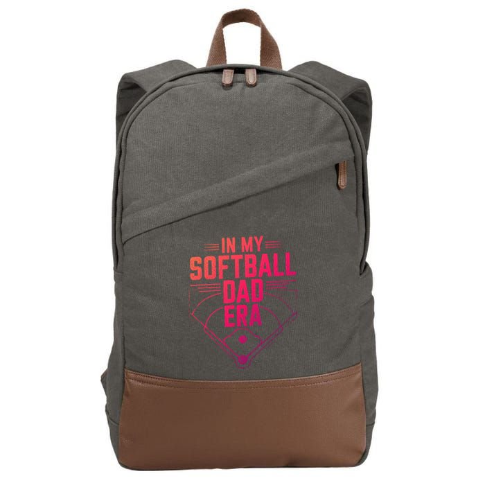 In My Softball Dad Era Softball Team Dad Softball Dads Gift Cotton Canvas Backpack