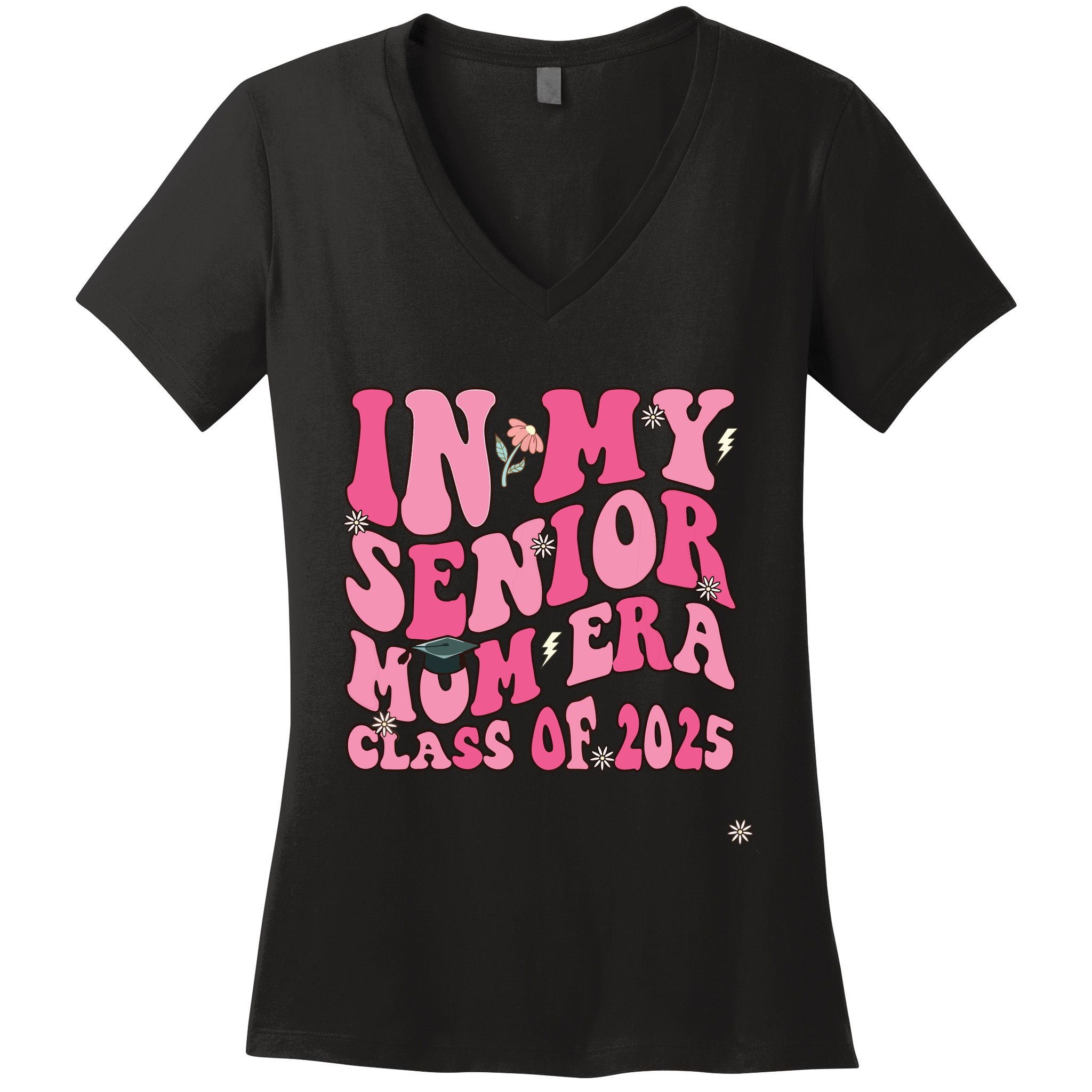 In My Senior Mom Era Class Of 2025 Masters Graduation Women's V-Neck T-Shirt