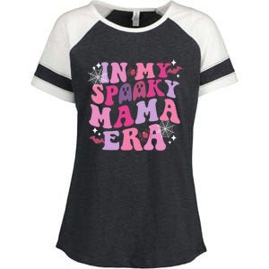 In My Spooky Mama Era Ghost Groovy Halloween Trick Or Treat Gift Enza Ladies Jersey Colorblock Tee