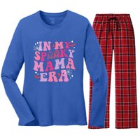 In My Spooky Mama Era Ghost Groovy Halloween Trick Or Treat Gift Women's Long Sleeve Flannel Pajama Set 