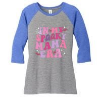 In My Spooky Mama Era Ghost Groovy Halloween Trick Or Treat Gift Women's Tri-Blend 3/4-Sleeve Raglan Shirt