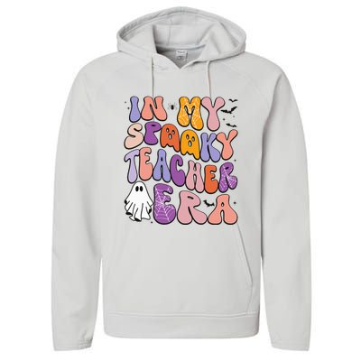 in my spooky teacher era groovy ghost teacher halloween Performance Fleece Hoodie