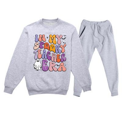 in my spooky teacher era groovy ghost teacher halloween Premium Crewneck Sweatsuit Set