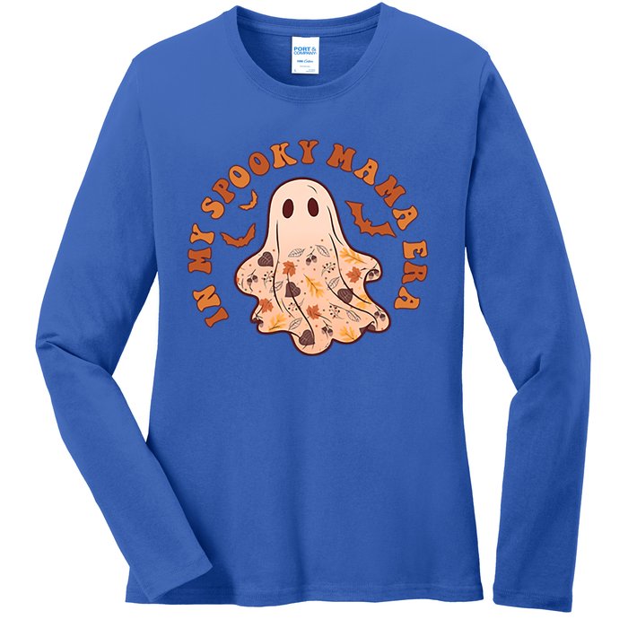 In My Spooky Mama Era Groovy Halloween Gift 2 Sided Great Gift Ladies Long Sleeve Shirt