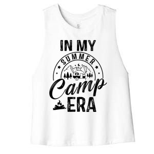 In My Summer Camp Era Camping Squad Adventure Nature Lover Gift Women's Racerback Cropped Tank