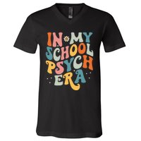 In My School Psych Era Retro School Psychologist Psychology V-Neck T-Shirt