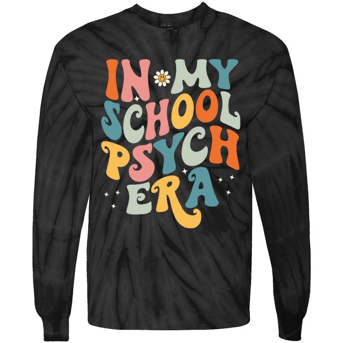 In My School Psych Era Retro School Psychologist Psychology Tie-Dye Long Sleeve Shirt