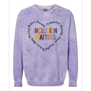 Inclusion Matters Special Education Autism Awareness Teacher Colorblast Crewneck Sweatshirt