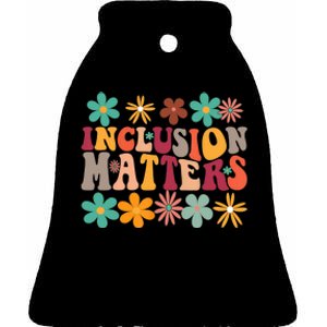 Inclusion Matters Special Education Teacher Autism Awareness Retro Ceramic Bell Ornament