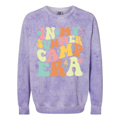 In My Summer Camp Era Retro Groovy Camper Summer Break Meaningful Gift Colorblast Crewneck Sweatshirt