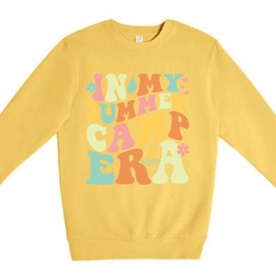 In My Summer Camp Era Retro Groovy Camper Summer Break Meaningful Gift Premium Crewneck Sweatshirt