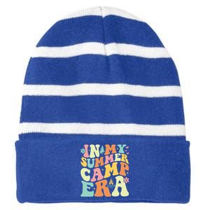 In My Summer Camp Era Retro Groovy Camper Summer Break Meaningful Gift Striped Beanie with Solid Band