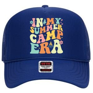 In My Summer Camp Era Retro Groovy Camper Summer Break Meaningful Gift High Crown Mesh Back Trucker Hat