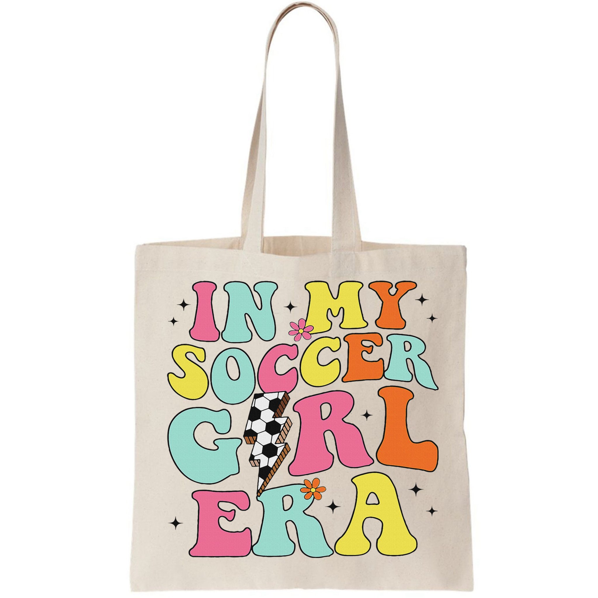 In My Soccer Girl Era Retro Groovy Soccer Girl Bag