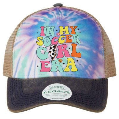 In My Soccer Girl Era Retro Groovy Soccer Girl Legacy Tie Dye Trucker Hat