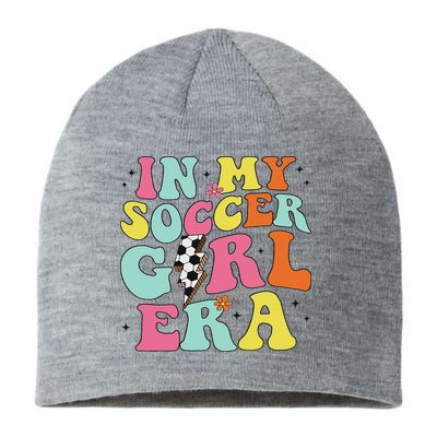 In My Soccer Girl Era Retro Groovy Soccer Girl Sustainable Beanie