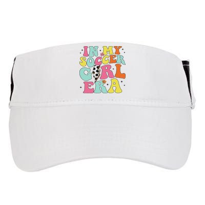 In My Soccer Girl Era Retro Groovy Soccer Girl Adult Drive Performance Visor