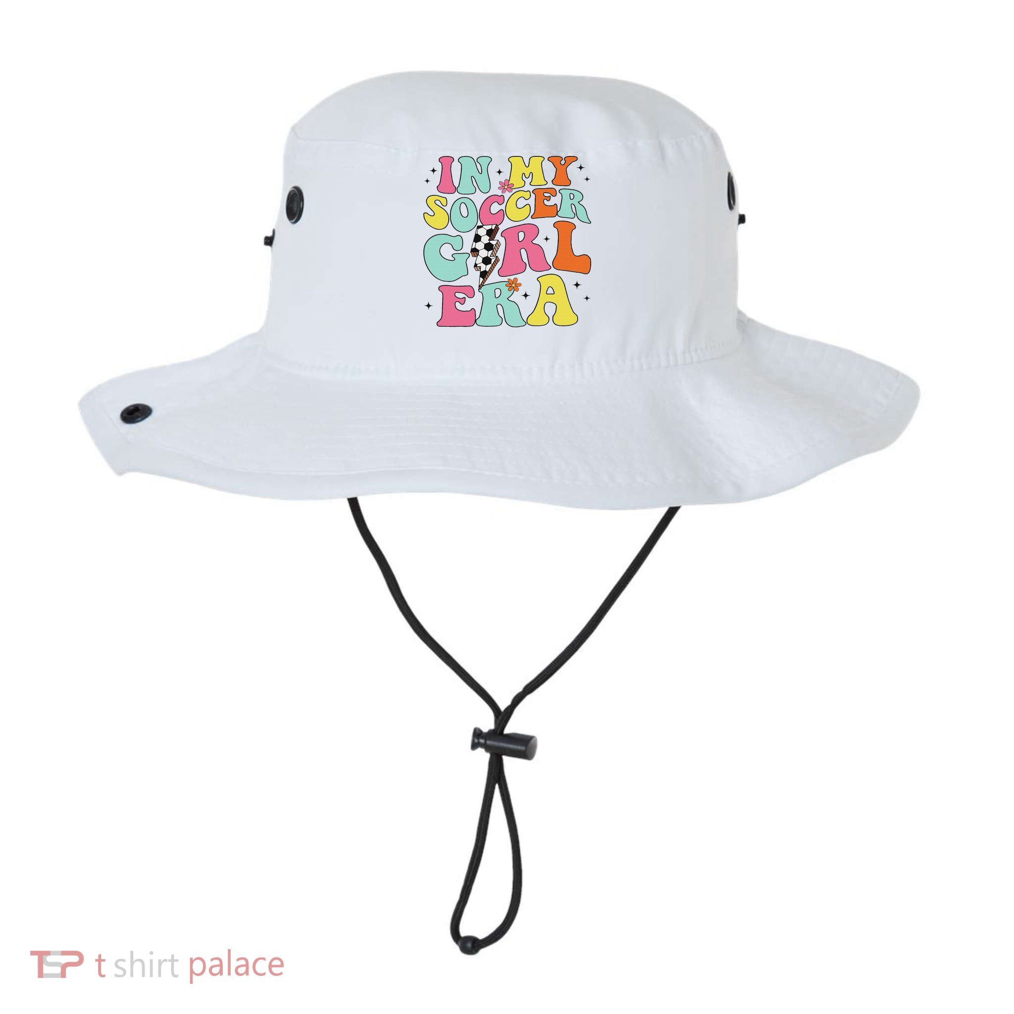 In My Soccer Girl Era Retro Groovy Soccer Girl Bucket Hat