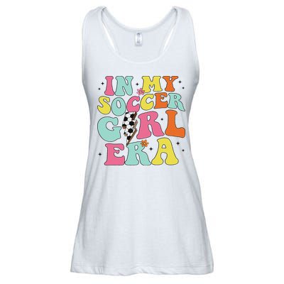 In My Soccer Girl Era Retro Groovy Soccer Girl Ladies Essential Flowy Tank