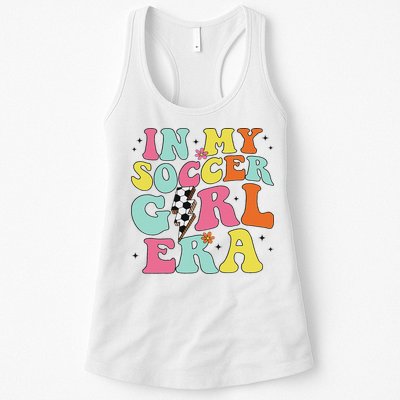 In My Soccer Girl Era Retro Groovy Soccer Girl Womens Tank Top