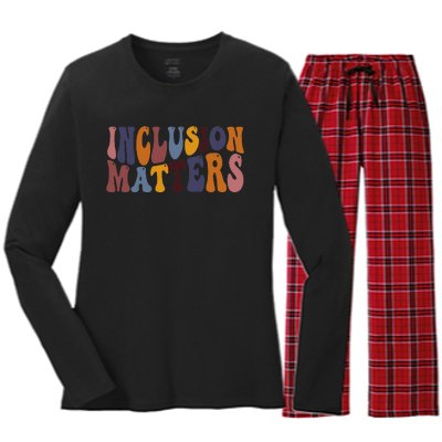 Inclusion Matters Special Education Mindfulness Autism Tee Women's Long Sleeve Flannel Pajama Set 