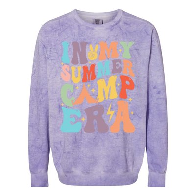 In My Summer Camp Era Retro Groovy Summer Break Gift Colorblast Crewneck Sweatshirt