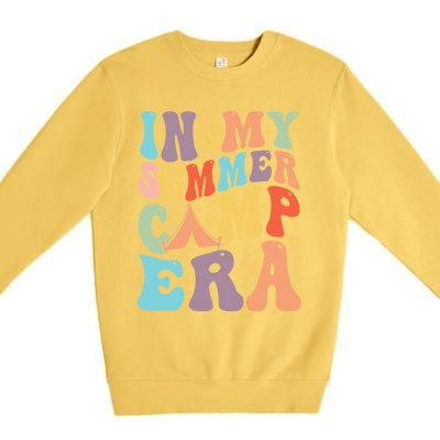 In My Summer Camp Era Retro Groovy Summer Break Gift Premium Crewneck Sweatshirt