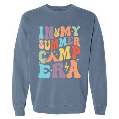 In My Summer Camp Era Retro Groovy Summer Break Gift Garment-Dyed Sweatshirt