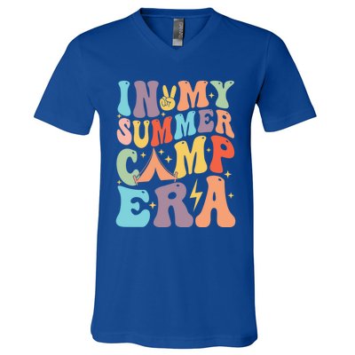 In My Summer Camp Era Retro Groovy Summer Break Gift V-Neck T-Shirt