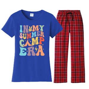 In My Summer Camp Era Retro Groovy Summer Break Gift Women's Flannel Pajama Set