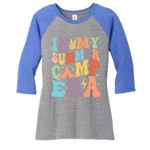 In My Summer Camp Era Retro Groovy Summer Break Gift Women's Tri-Blend 3/4-Sleeve Raglan Shirt