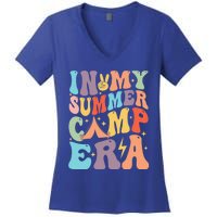 In My Summer Camp Era Retro Groovy Summer Break Gift Women's V-Neck T-Shirt