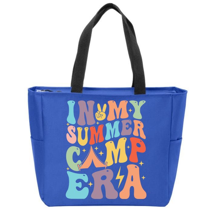 In My Summer Camp Era Retro Groovy Summer Break Gift Zip Tote Bag